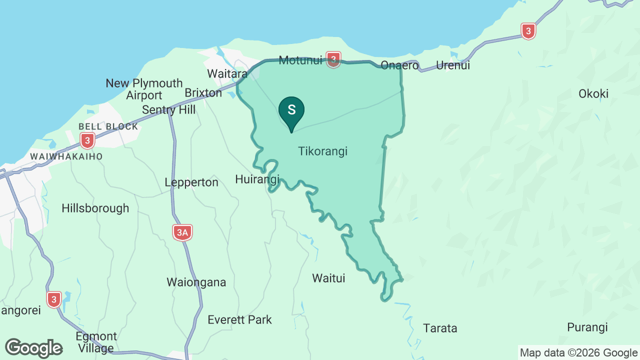 Tikorangi School static school zone map