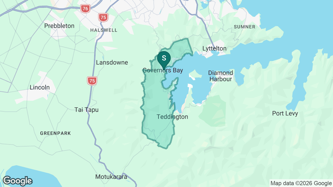 Te Kura o Ōhinetahi - Governors Bay static school zone map