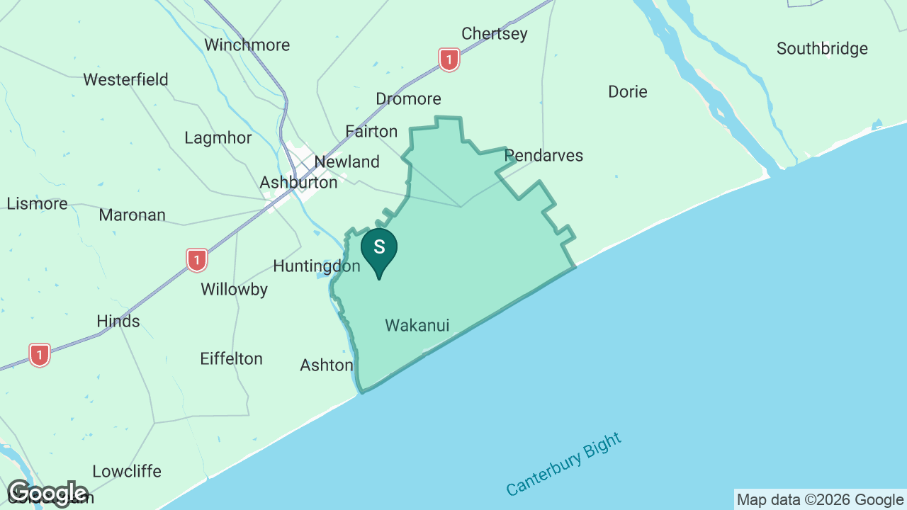 Wakanui School static school zone map
