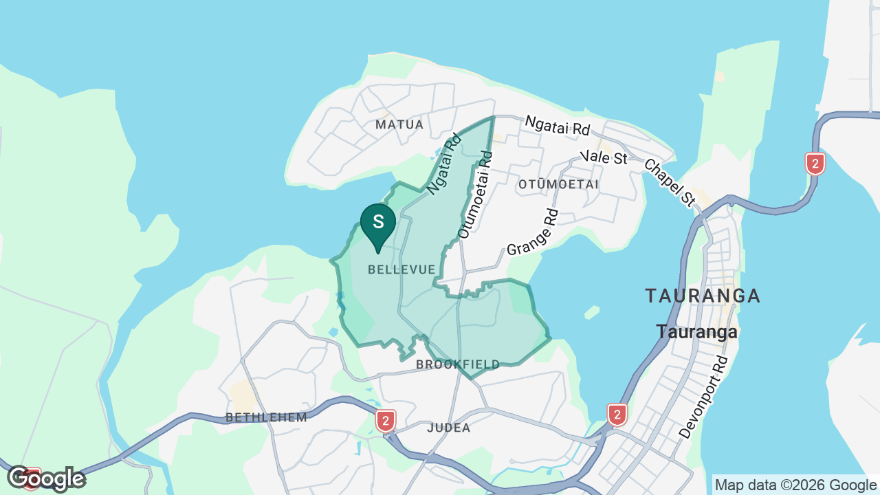 Bellevue School (Tauranga) static school zone map