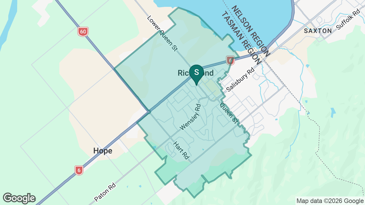 Richmond School (Nelson) static school zone map