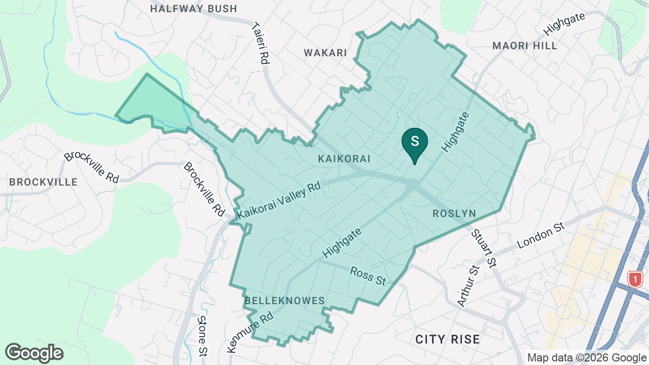 Kaikorai School static school zone map