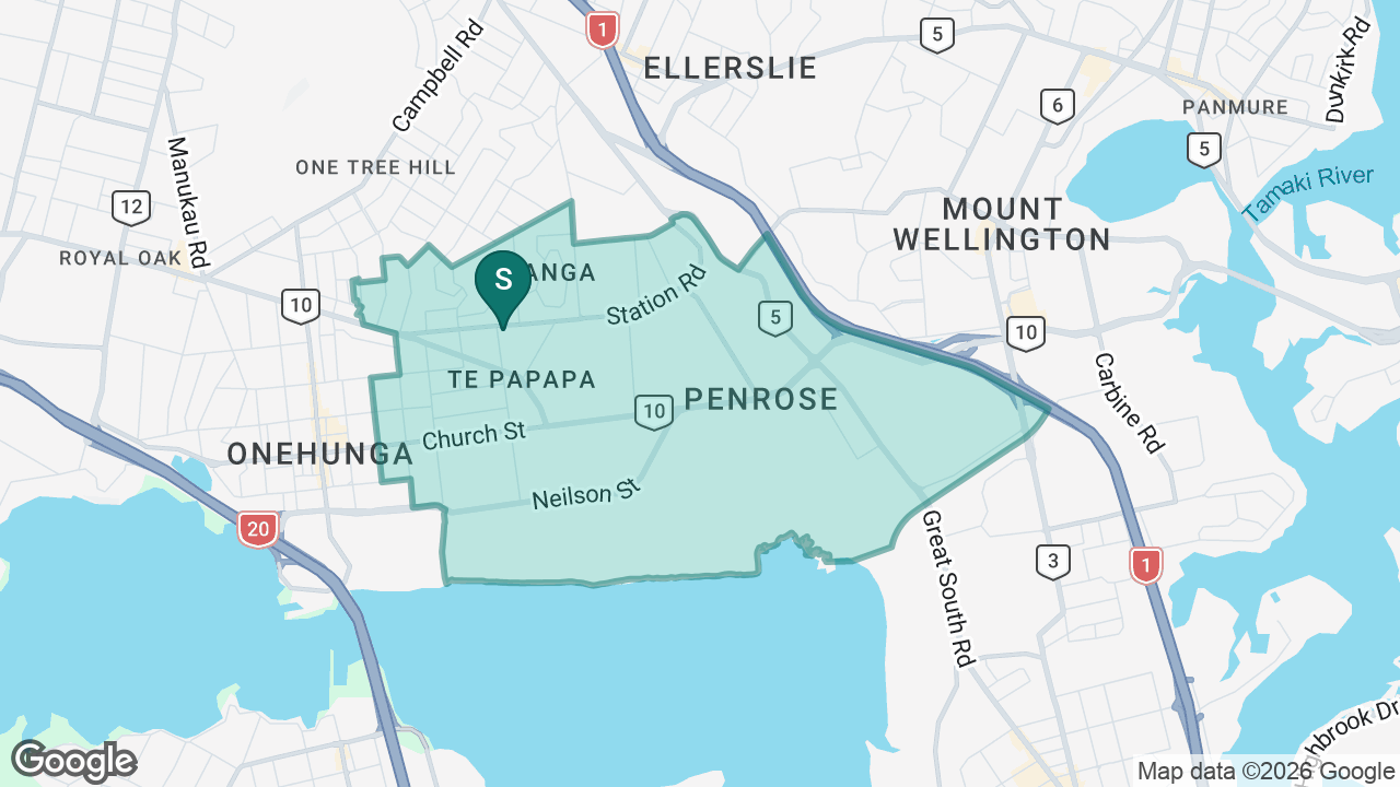 Te Papapa School static school zone map