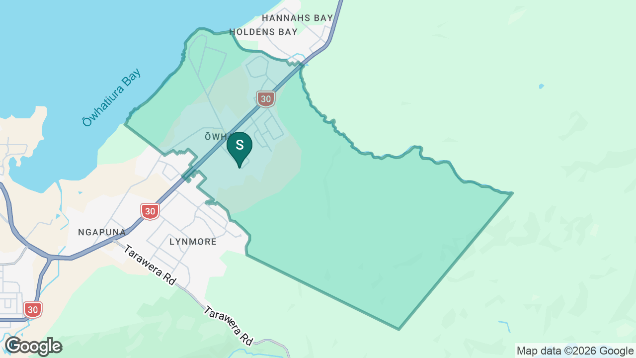 Owhata School static school zone map
